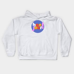 Bonjour! french typography Kids Hoodie